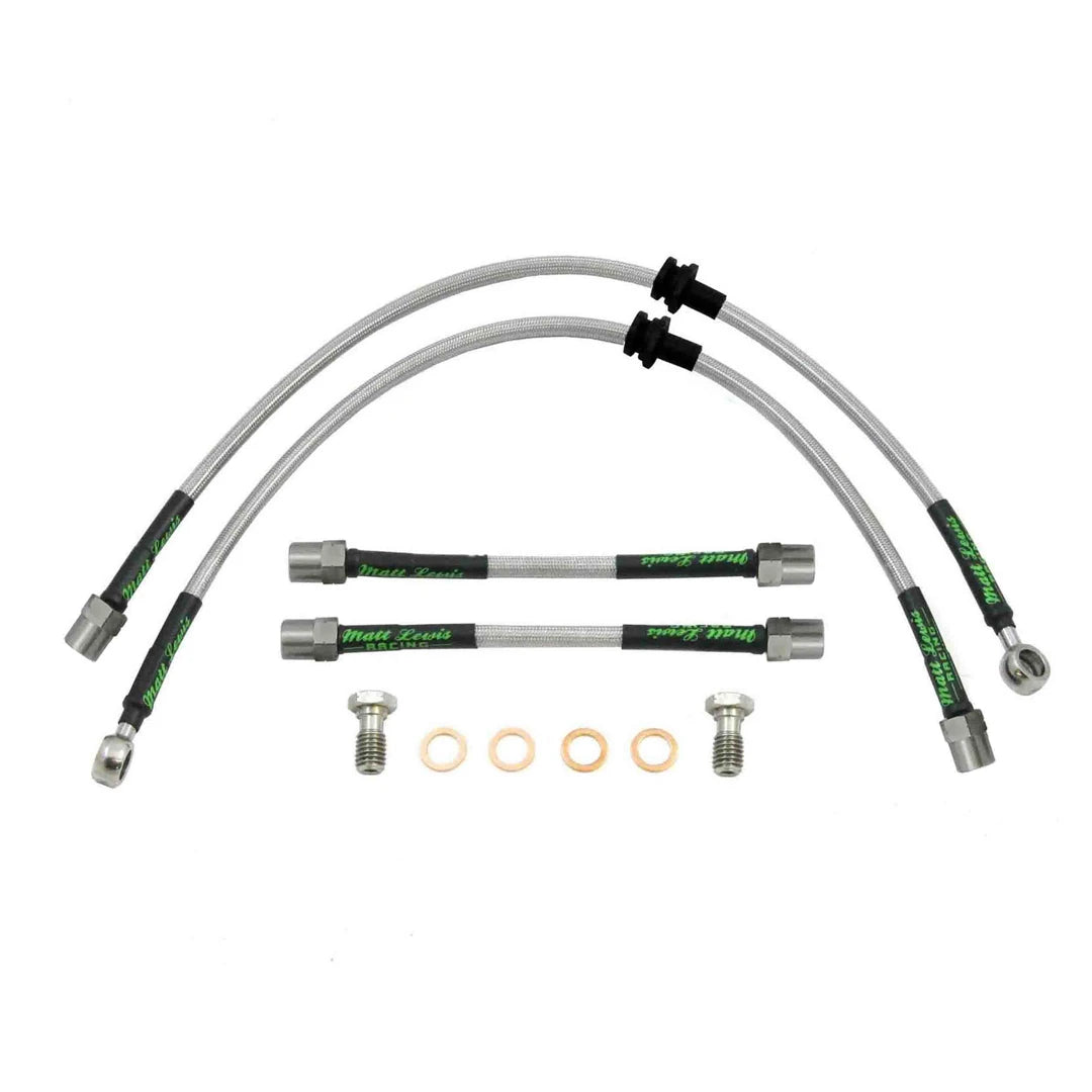 set of 4 stainless steel braided brake hoses