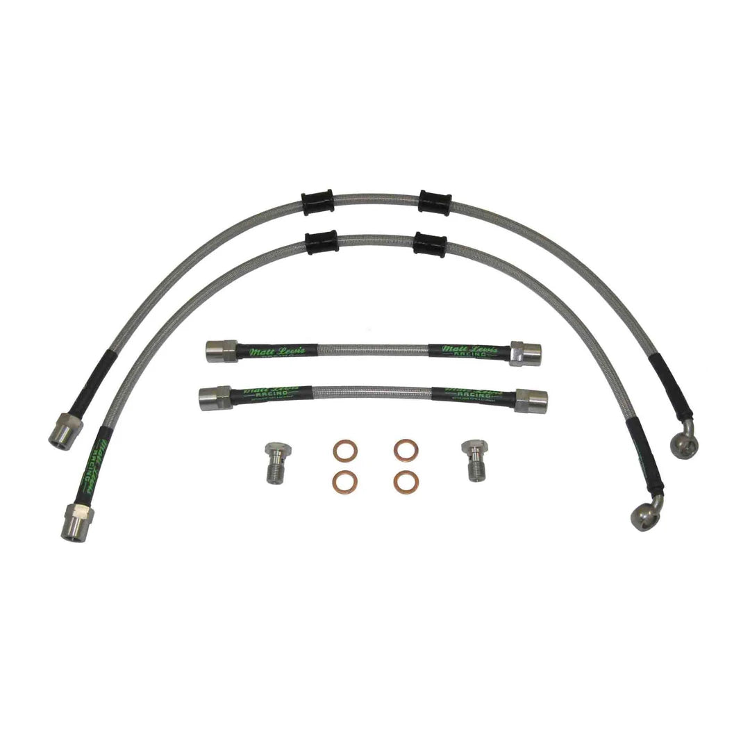 set of 4 stainless steel braided brake hoses
