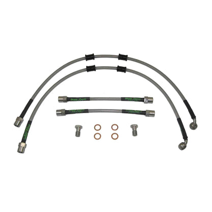 set of 4 stainless steel braided brake hoses