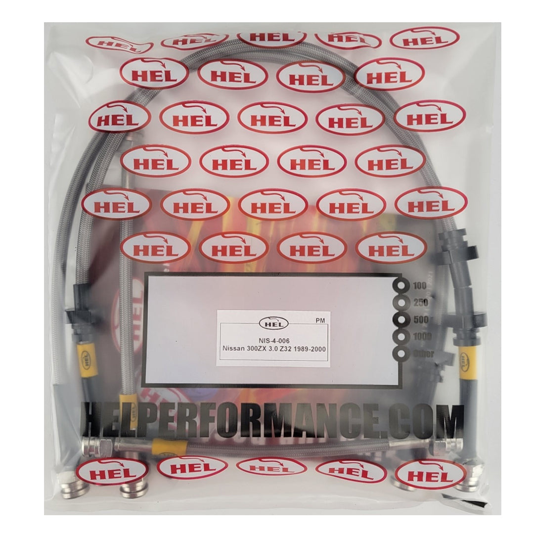 HEL Nissan 300ZX Stainless Steel Braided Brake Hoses Clear