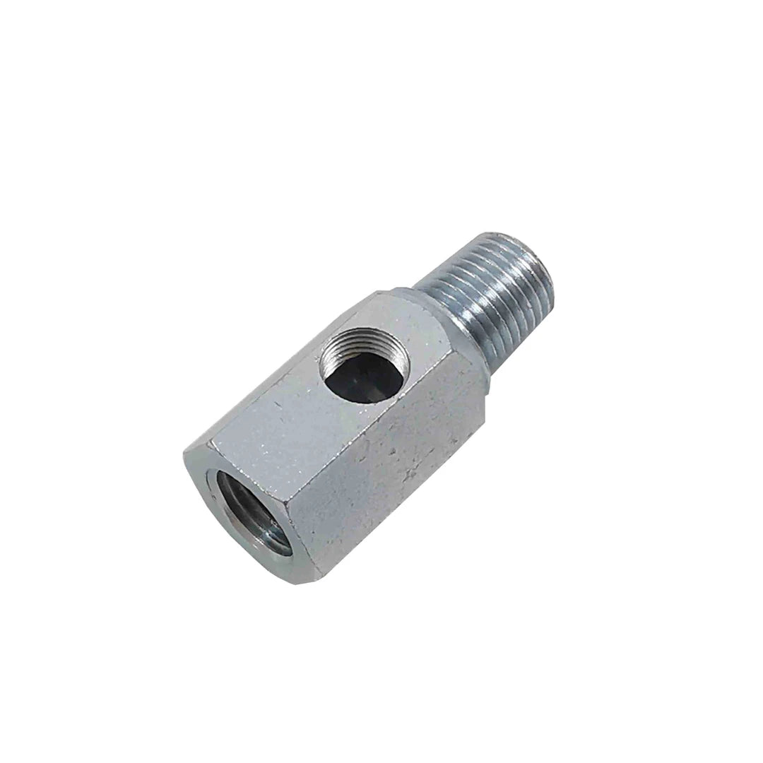 Oil pressure gauge t-piece on a white background
