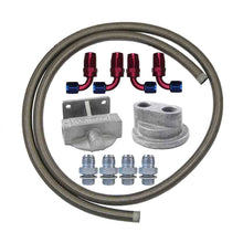 Remote oil filter kit parts laid out