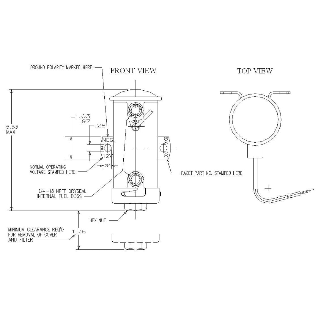 Facet 480532 Gold-Flow-Kraftstoffpumpe mit rotem Deckel
