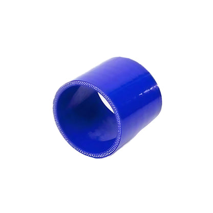 Blue silicone straight hose on a white background