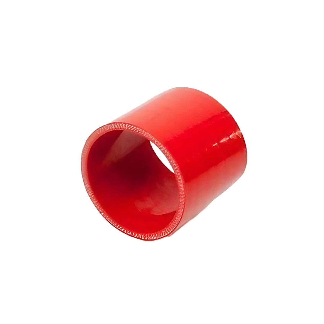Red silicone straight hose on a white background