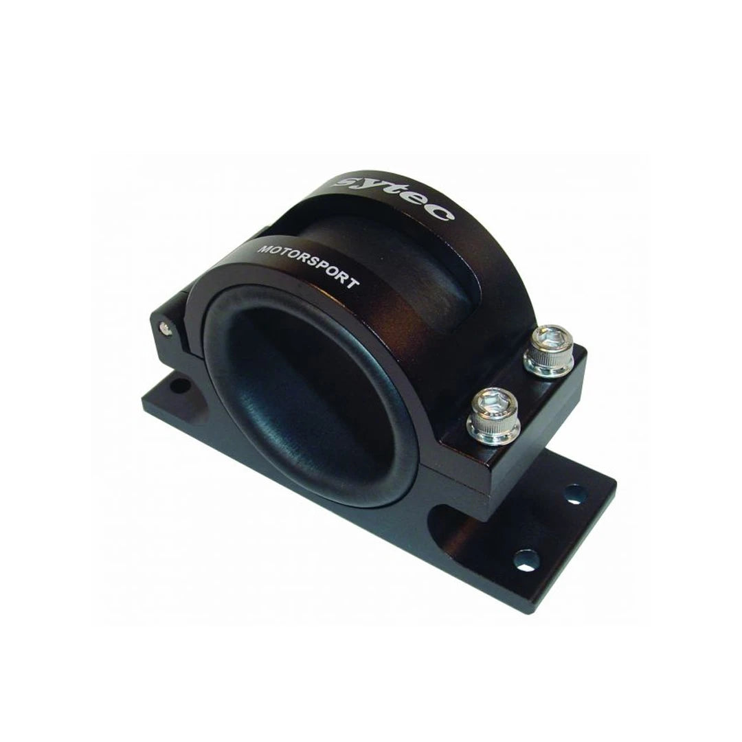 Syetc aluminium fuel pump and filter mounting bracket with a foam sleeve insert