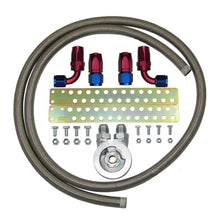 -10 Silver Braided Hose Oil Cooler Fitting Kit