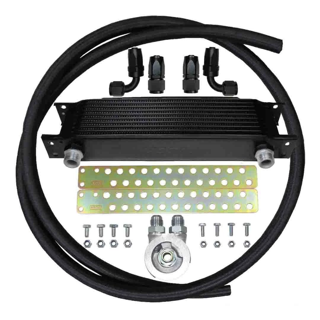 Black nylon Stainless steel braided hose oil cooler kit fitting parts