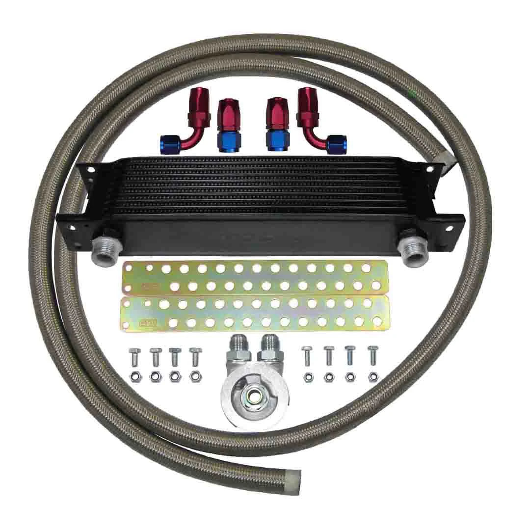 Stainless steel braided hose oil cooler kit fitting parts