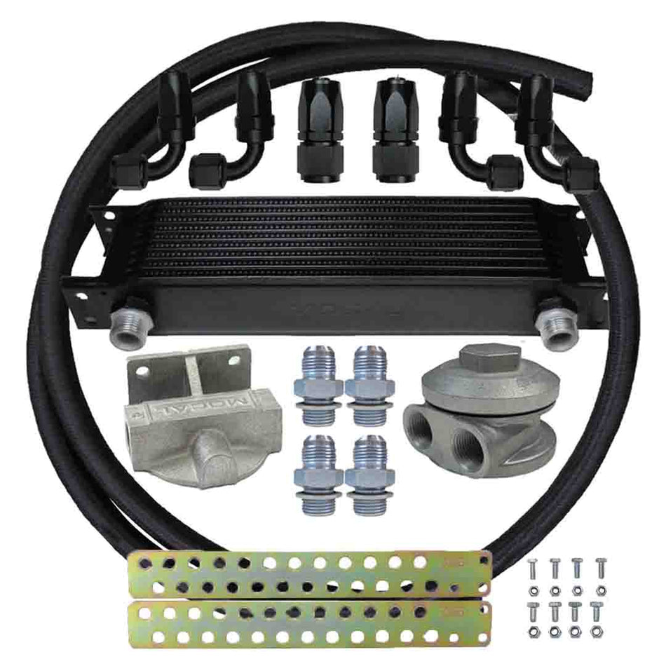 3/4UNF -10 Black Braided Hose Oil Cooler & Remote Filter Kit