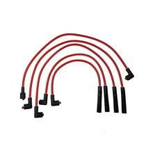 A set of red and black silicone high-tension ignition leads for a Ford Escort RS Turbo engine.