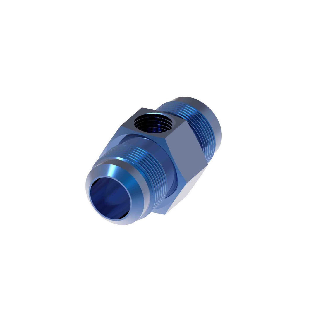 Aeroquip FCM1066 Aluminium Banjo-Fitting -06AN – Für Holley Vergaser 600-660 Serie (rot/blau Eloxiert)