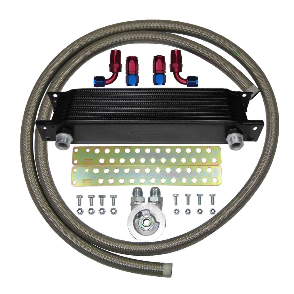 3/4UNF -8 Silver Braided Hose Oil Cooler Kit